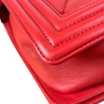 Chanel Red Quilted Lambskin Boy Flap Bag 2013