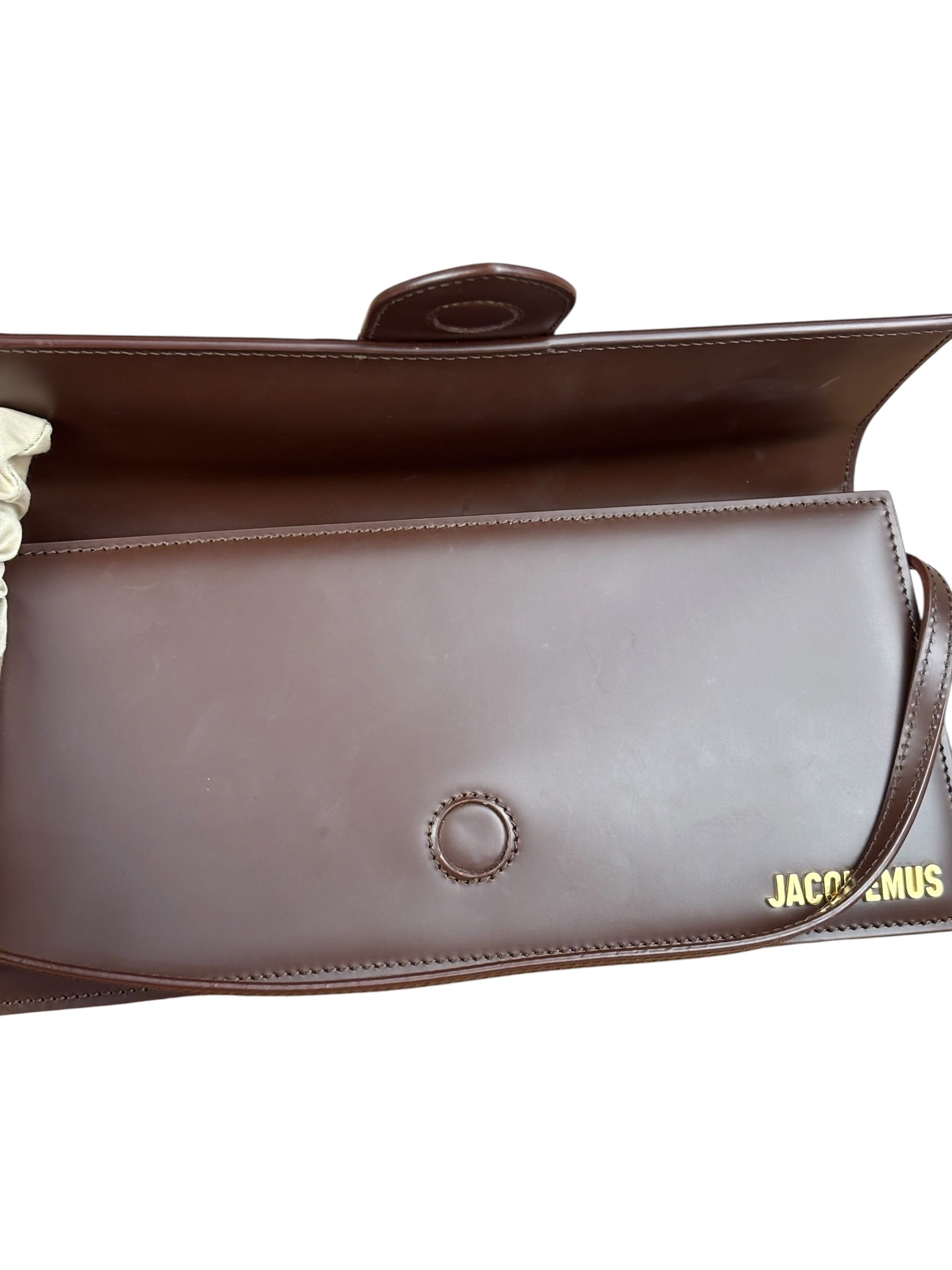 Jacquemus Dark Brown Leather Le Bambino Shoulder Bag