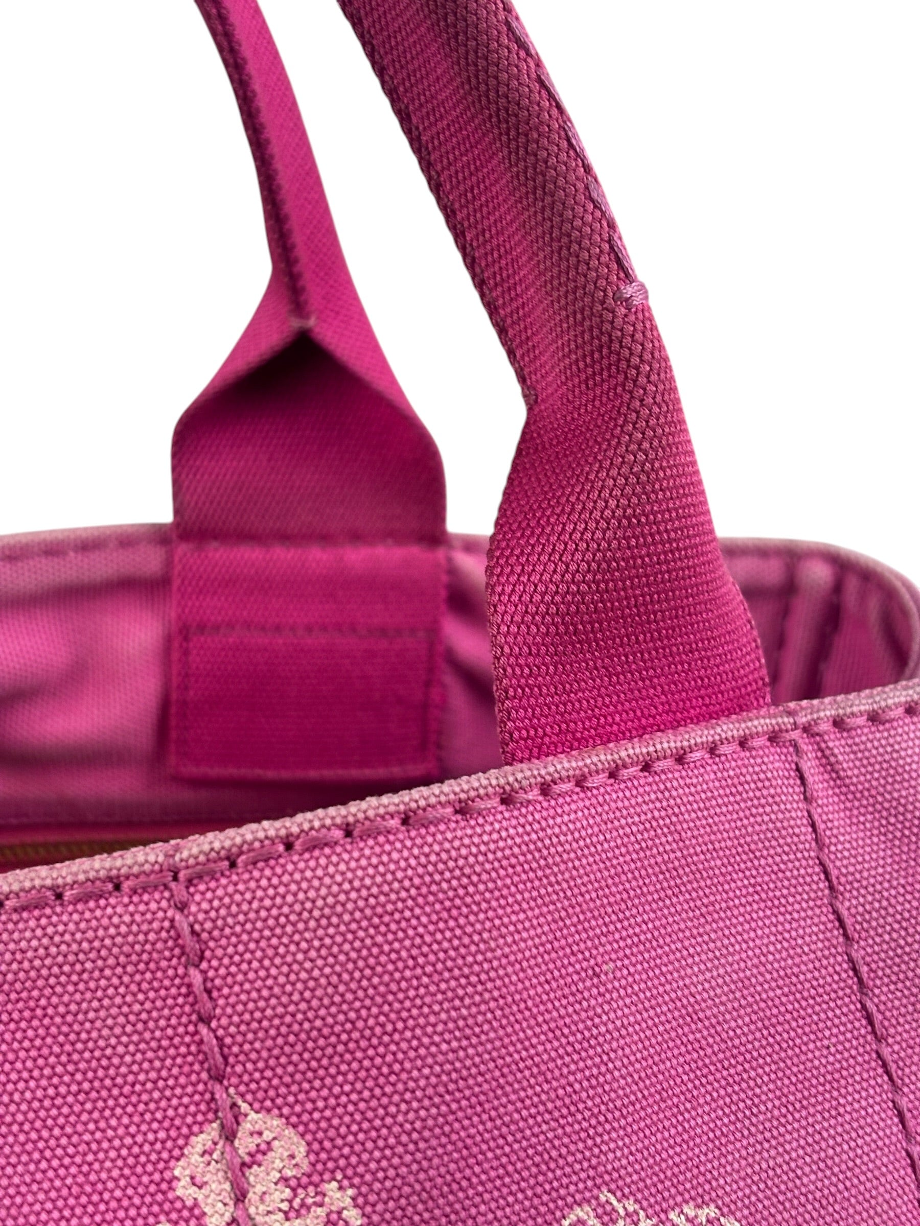 Prada Vintage Pink M Canapa Tote