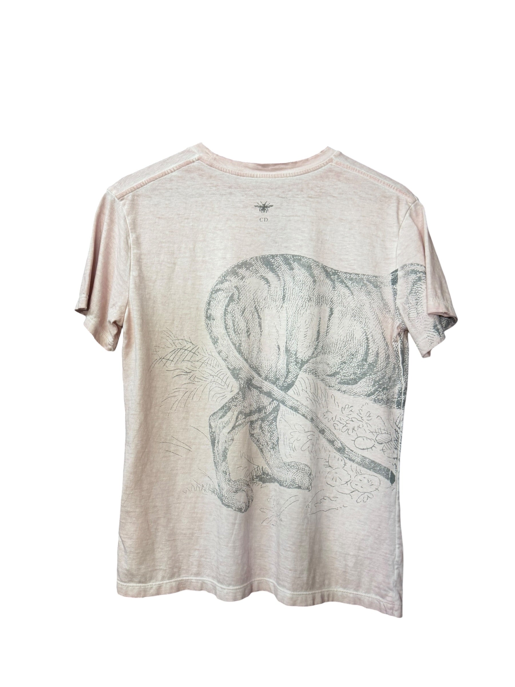 Cristian Dior Pink Dioriviera Animal-Graphic T-shirt