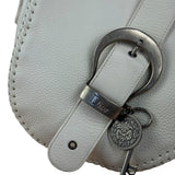Christian Dior White Leather Gaucho Double Saddle Shoulder Bag