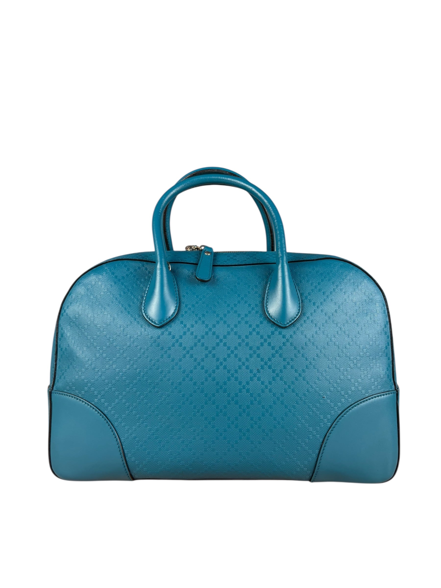 Gucci Diamante Bright Blue Leather Top Handle Bag