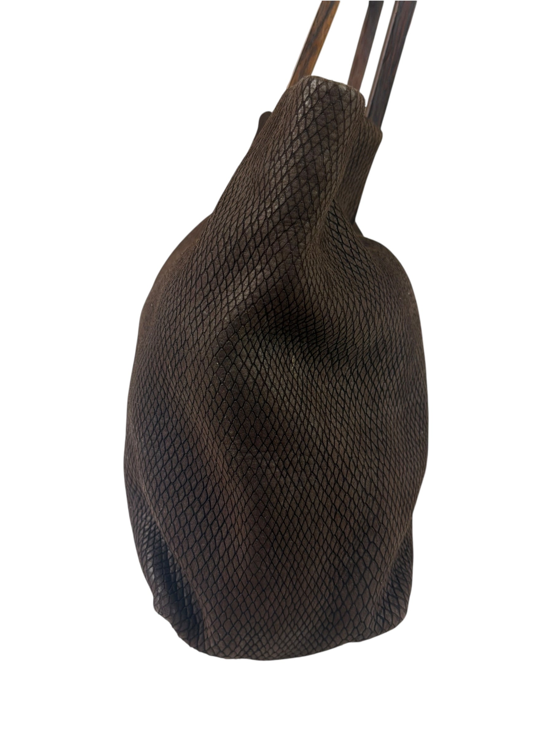Loewe Vintage Brown Python Embossed Tote