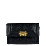 Chanel Black Calfskin Quilted Flap Coin/Card Holder
