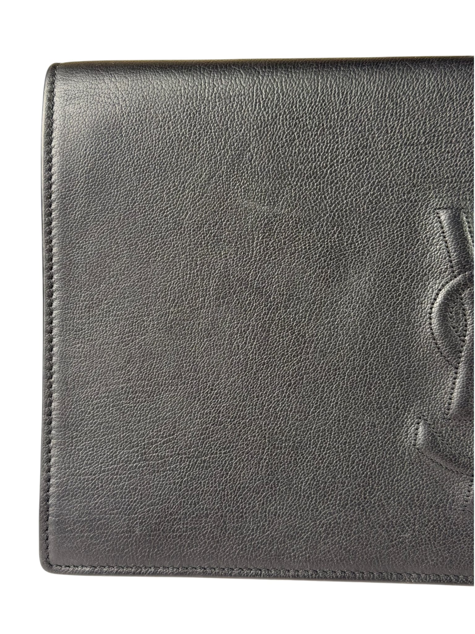 Yves Saint Laurent Black Leather Flap Clutch