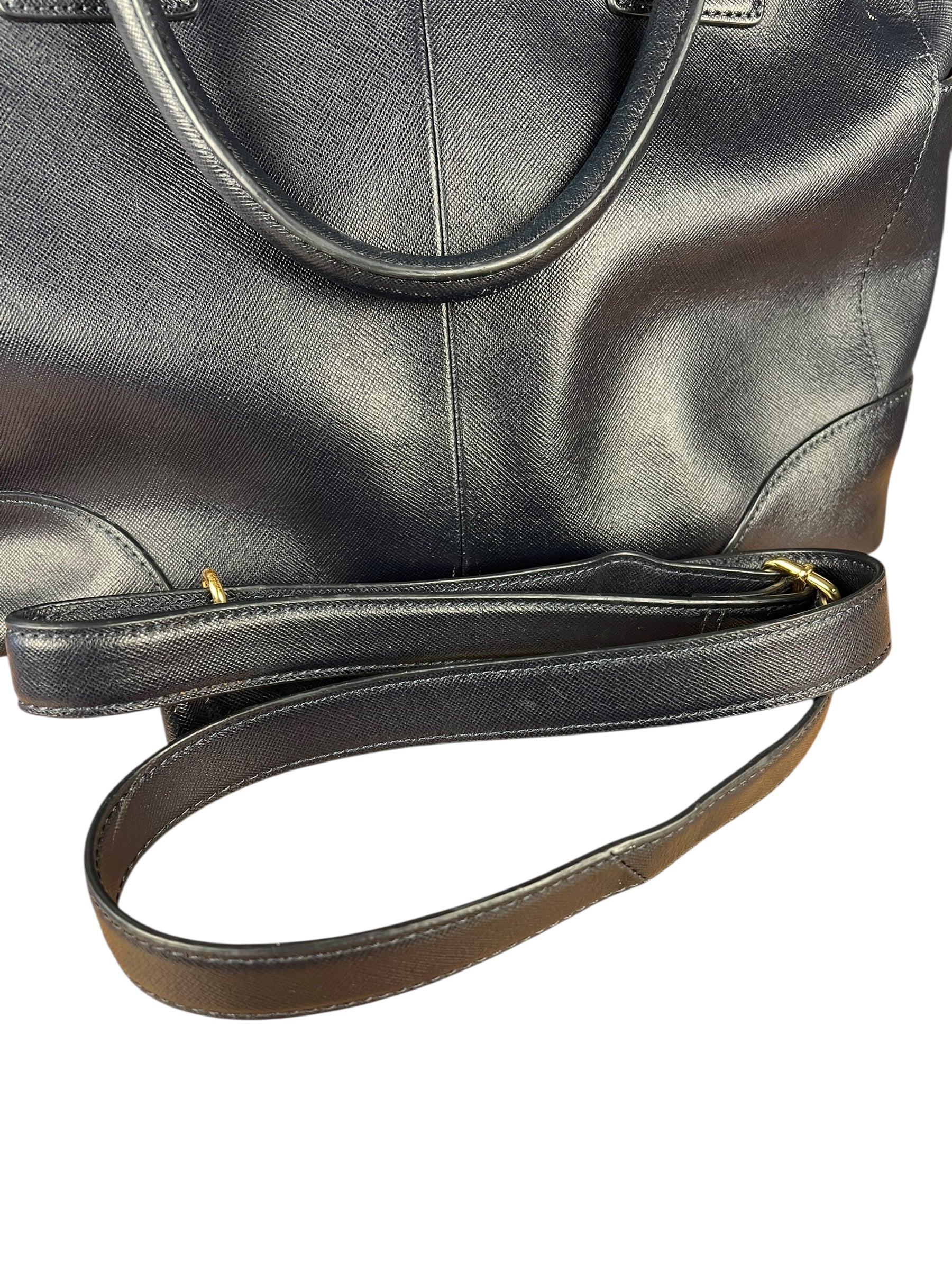 Tory Burch Saffiano Leather Navy Boston Bag