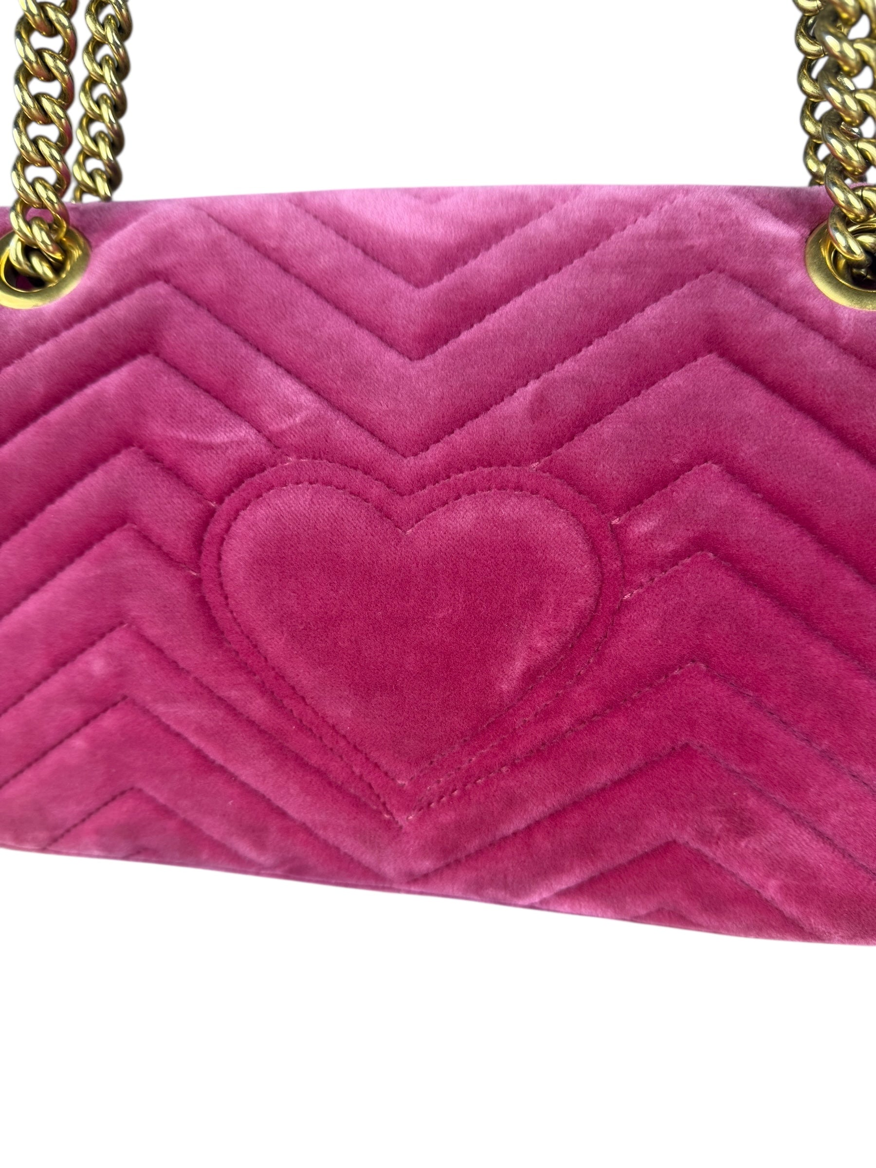 Gucci GG Marmont Pink Velour Chain Bag