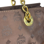 MCM Brown Nylon/Leather Visetos Monogram Shoulder/Tote Bag