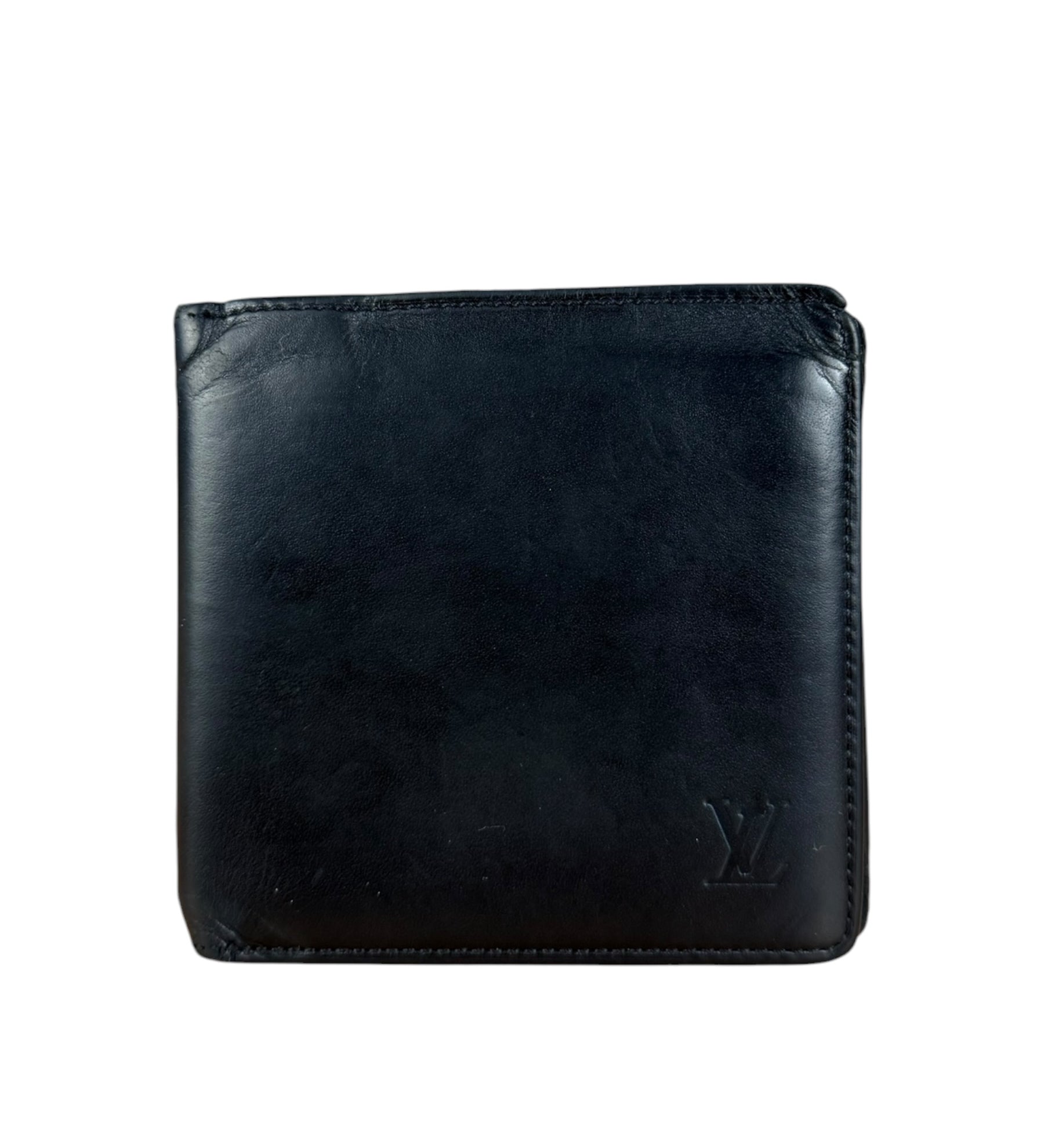 Louis Vuitton Black Leather Bi-Fold Wallet