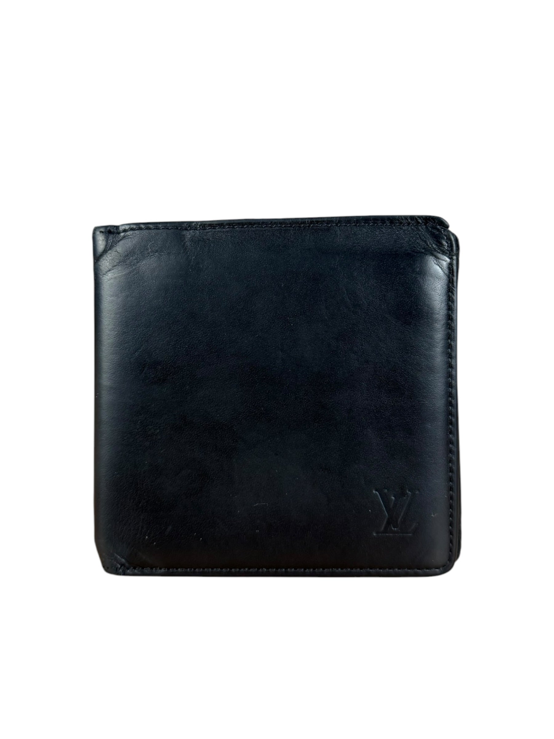 Louis Vuitton Black Leather Bi-Fold Wallet