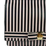 Salvatore Ferragamo Pink/Black Striped Crossbody Bag