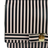 Salvatore Ferragamo Pink/Black Striped Crossbody Bag