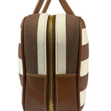 Miu Miu Canvas Stripped Beau Top Handle Bag