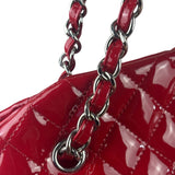 Chanel Red Patent Quilted Leather Large Just Mademoiselle Bowling Bag