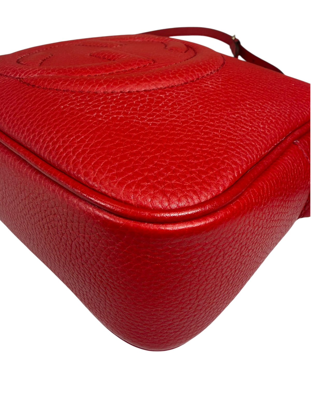 Gucci Red Calfskin Leather Soho Disco Crossbody Bag