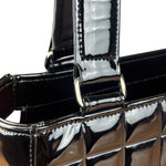 Chanel Black Patent Chocolate Bar Shoulder Tote 2002