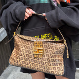 Fendi Brown PVC Zucca Baguette