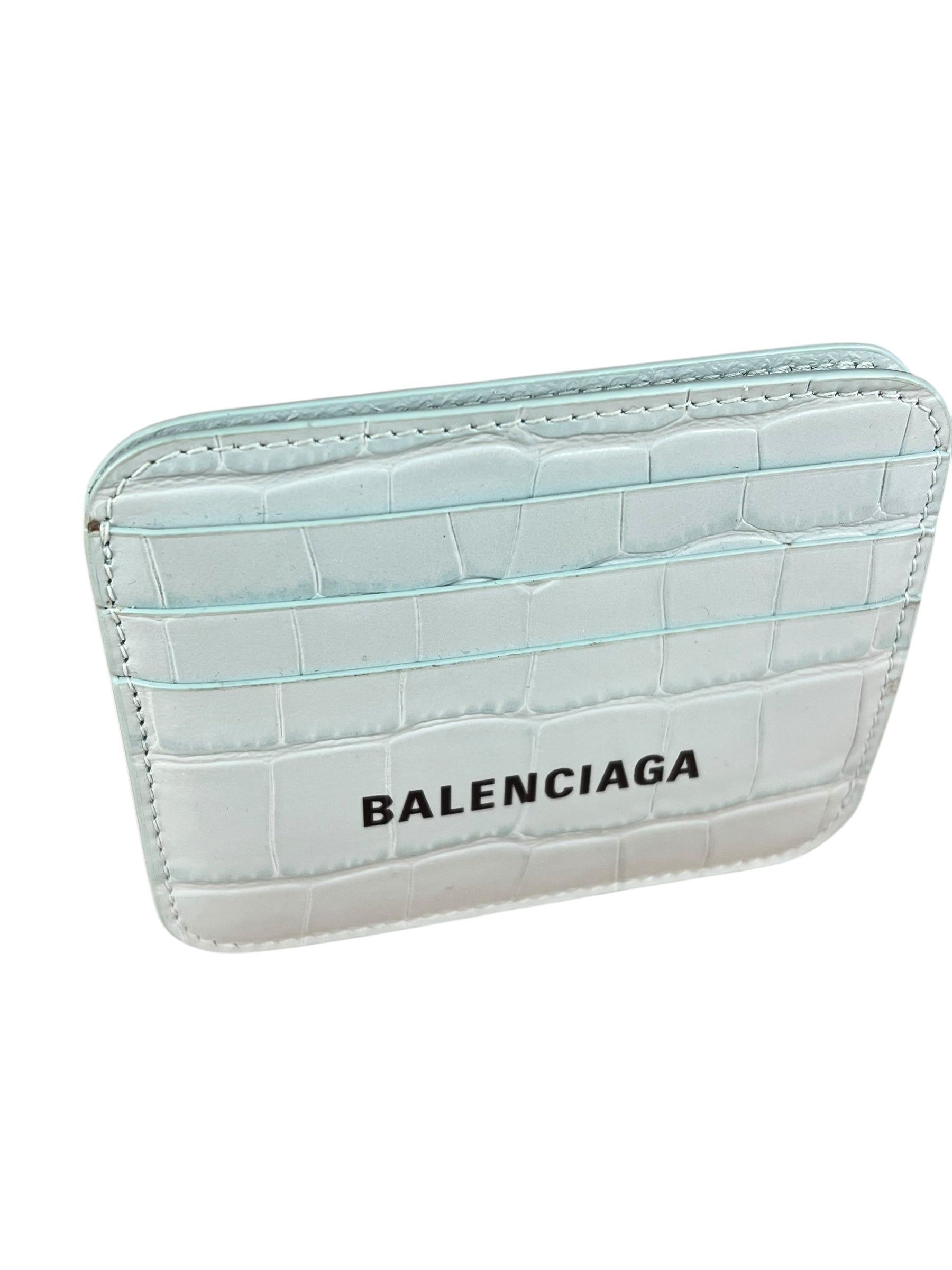 Balenciaga Leather Crocodile Cash Cardholder