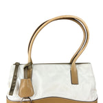 Prada Vintage White/Brown Top Handle Bag