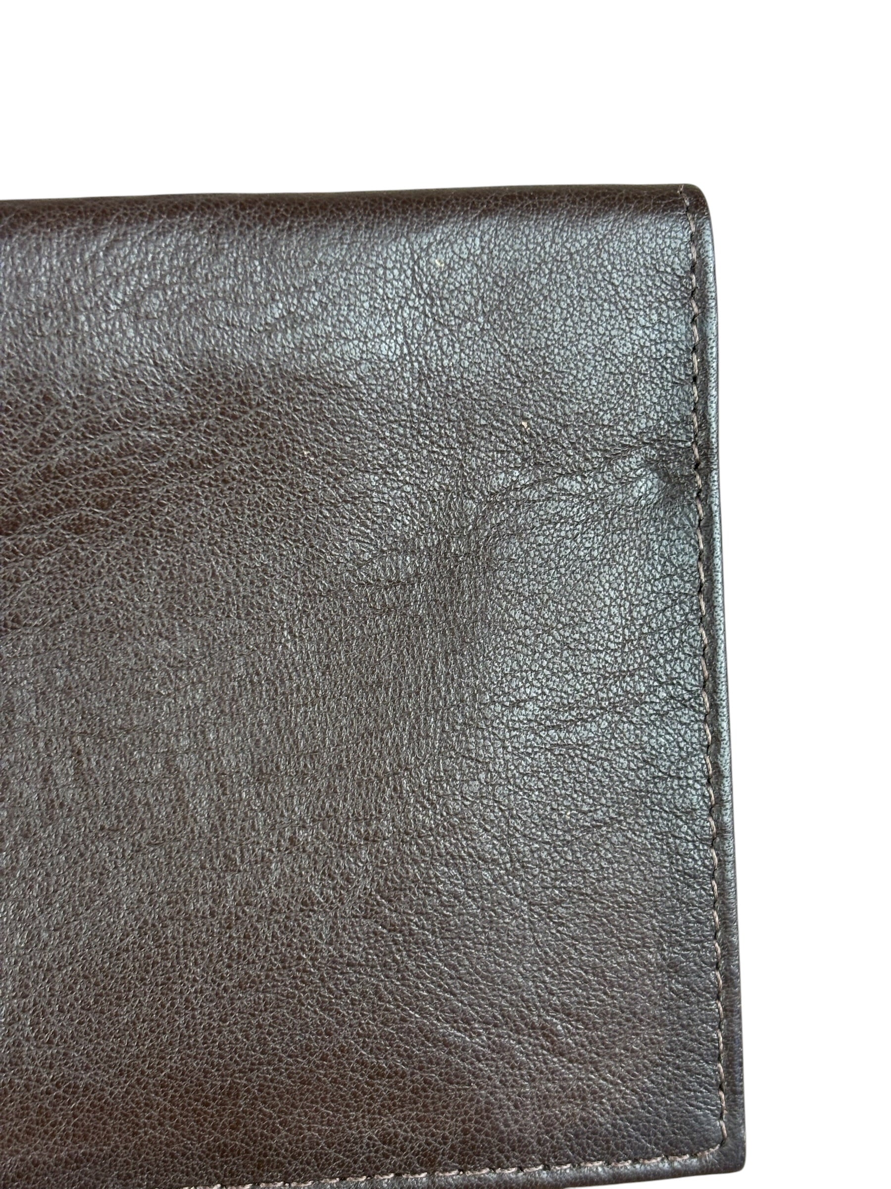 Yves Saint Laurent Vintage Brown Leather Long Bifold Wallet