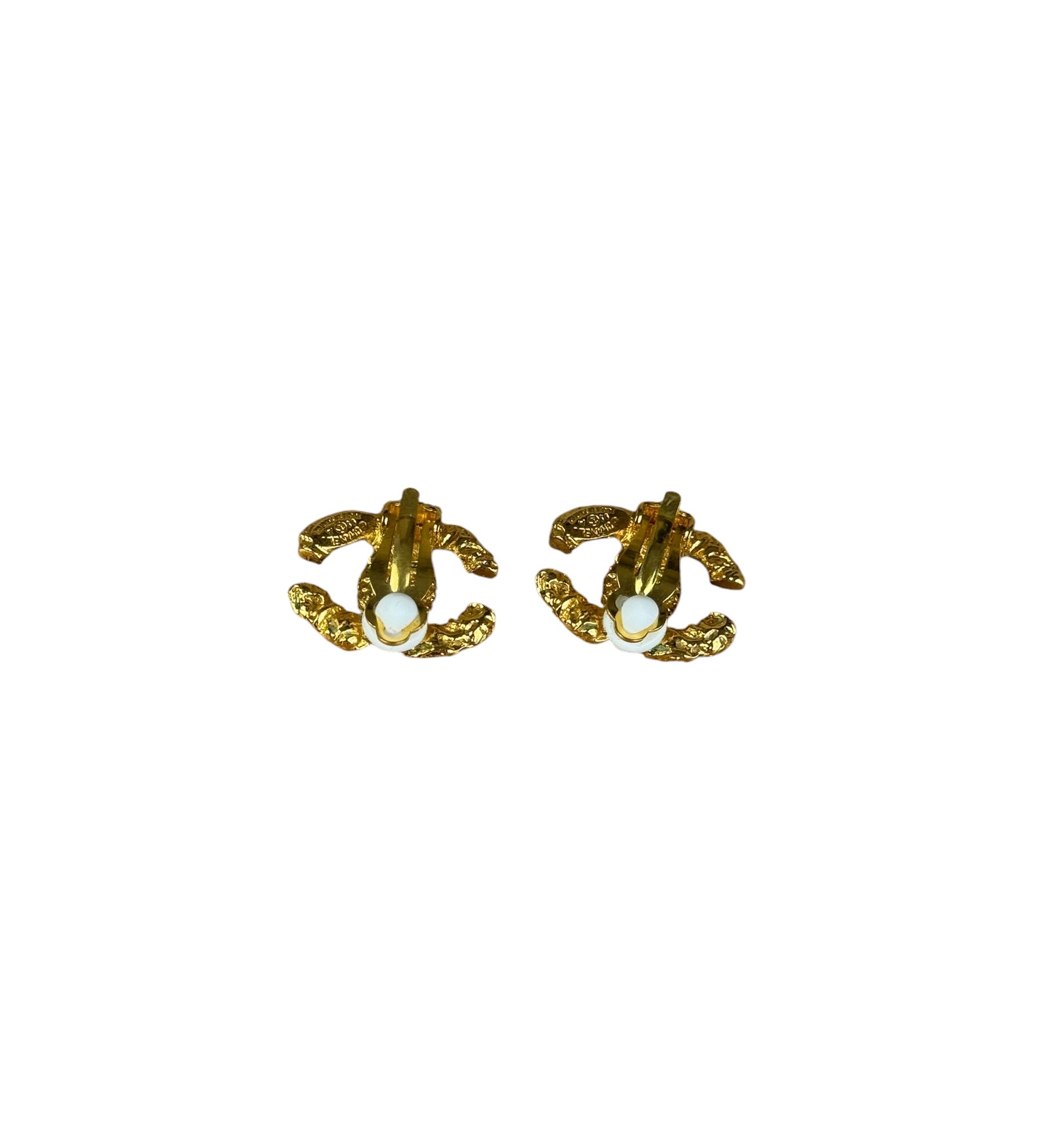 Chanel CC Logo Gold Clip-On Earrings