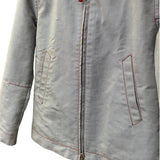 Prada Vintage Blue Striped Canvas Zip Up Collared Jacket