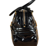 Gucci Black Patent Leather Horsebit Wave Shoulder Bag