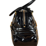 Gucci Black Patent Leather Horsebit Wave Shoulder Bag