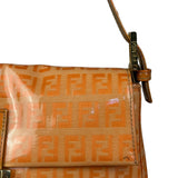 Fendi Vintage Orange Zucca Mamma FF Monogram Baguette
