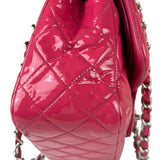 Chanel Hot Pink Large Patent Leather Double Flap Shoulder Bag 2014