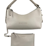 Brunello Cucinelli Ivory Grained Leather Shoulder Bag