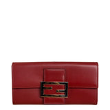 Fendi Red Leather Long Wallet
