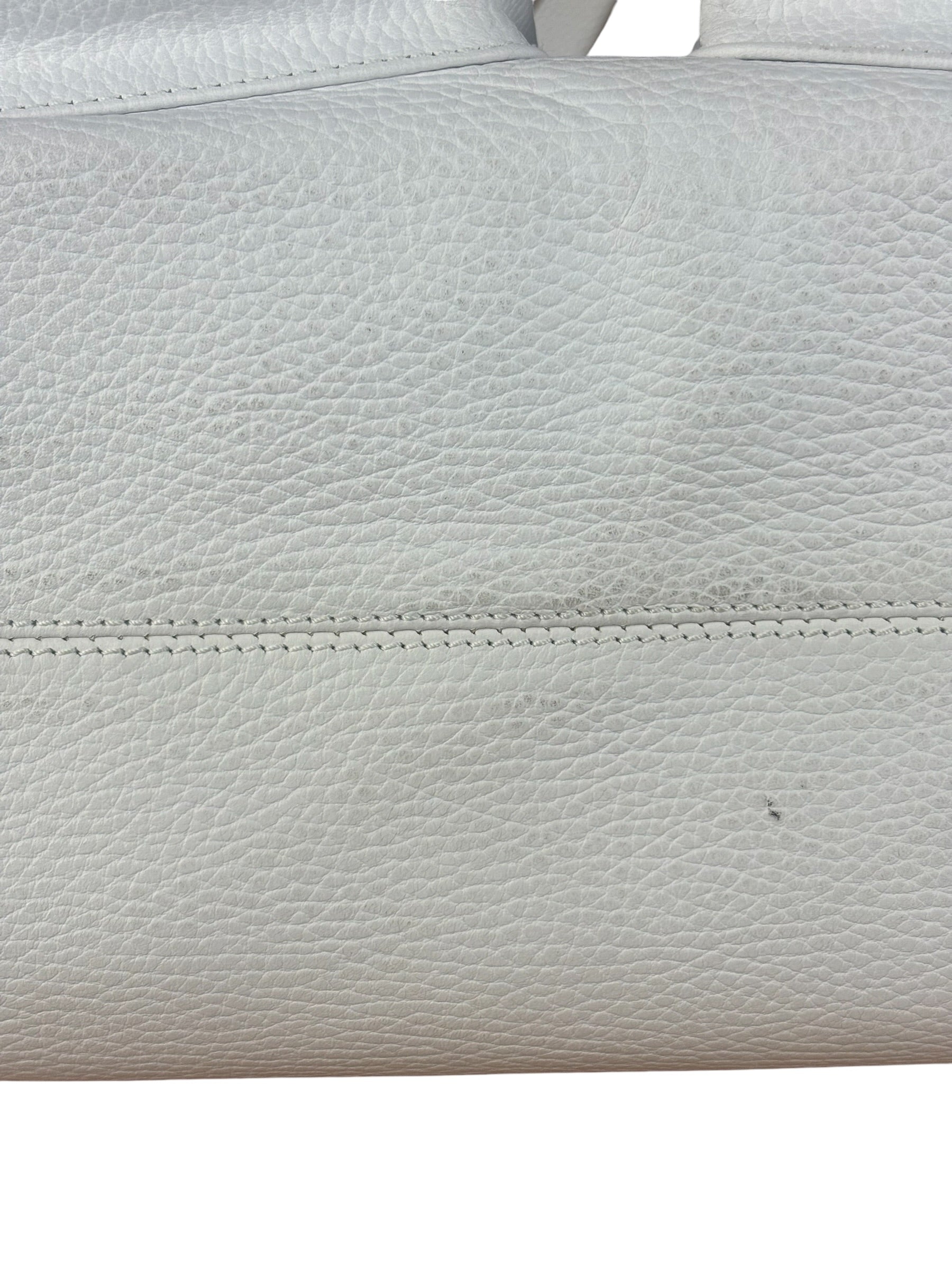 Burberry White Pebbled Leather Shoulder Bag