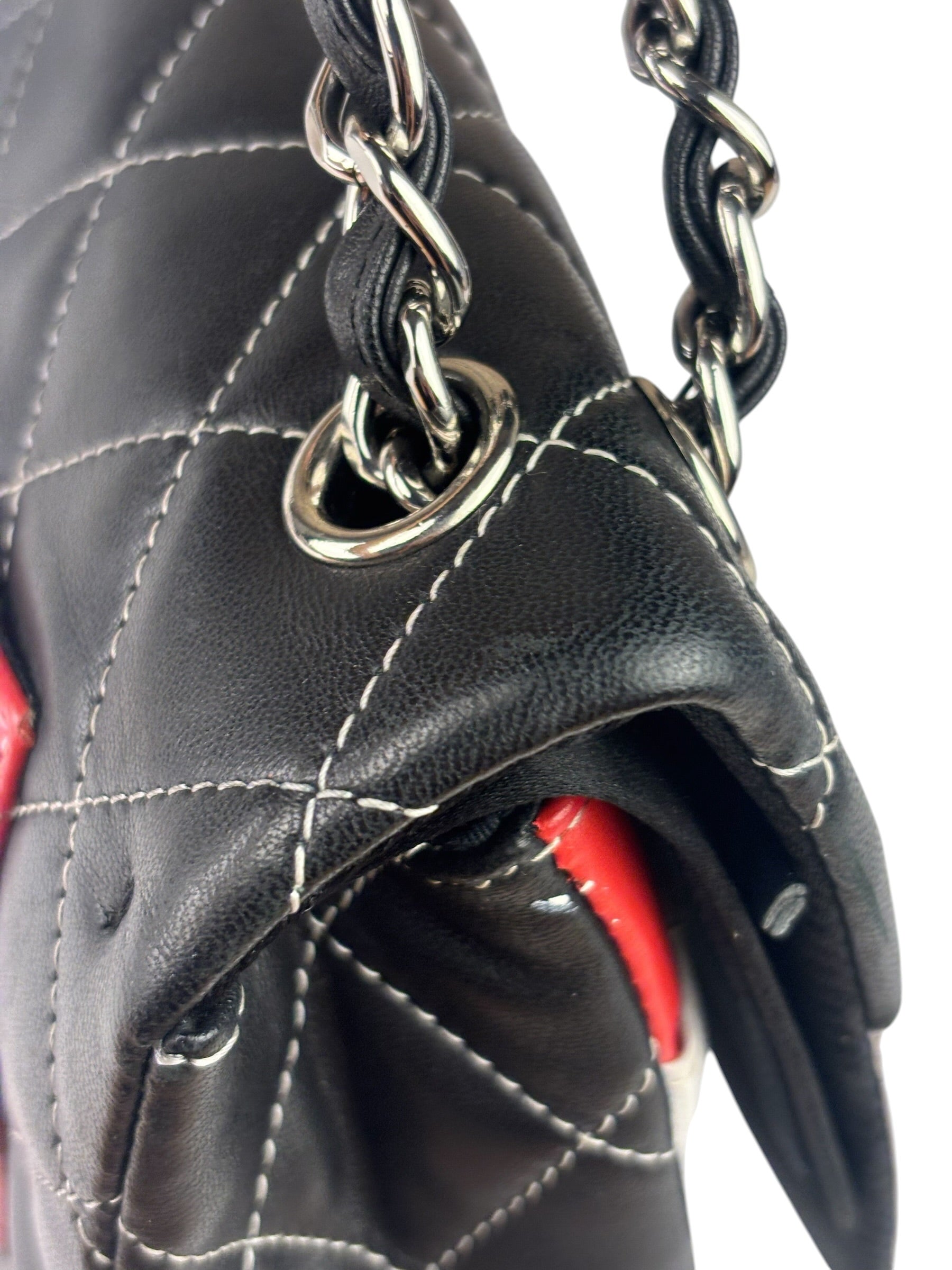 Chanel Colorblock Quilted Lambskin Medium Double Flap Bag 2013