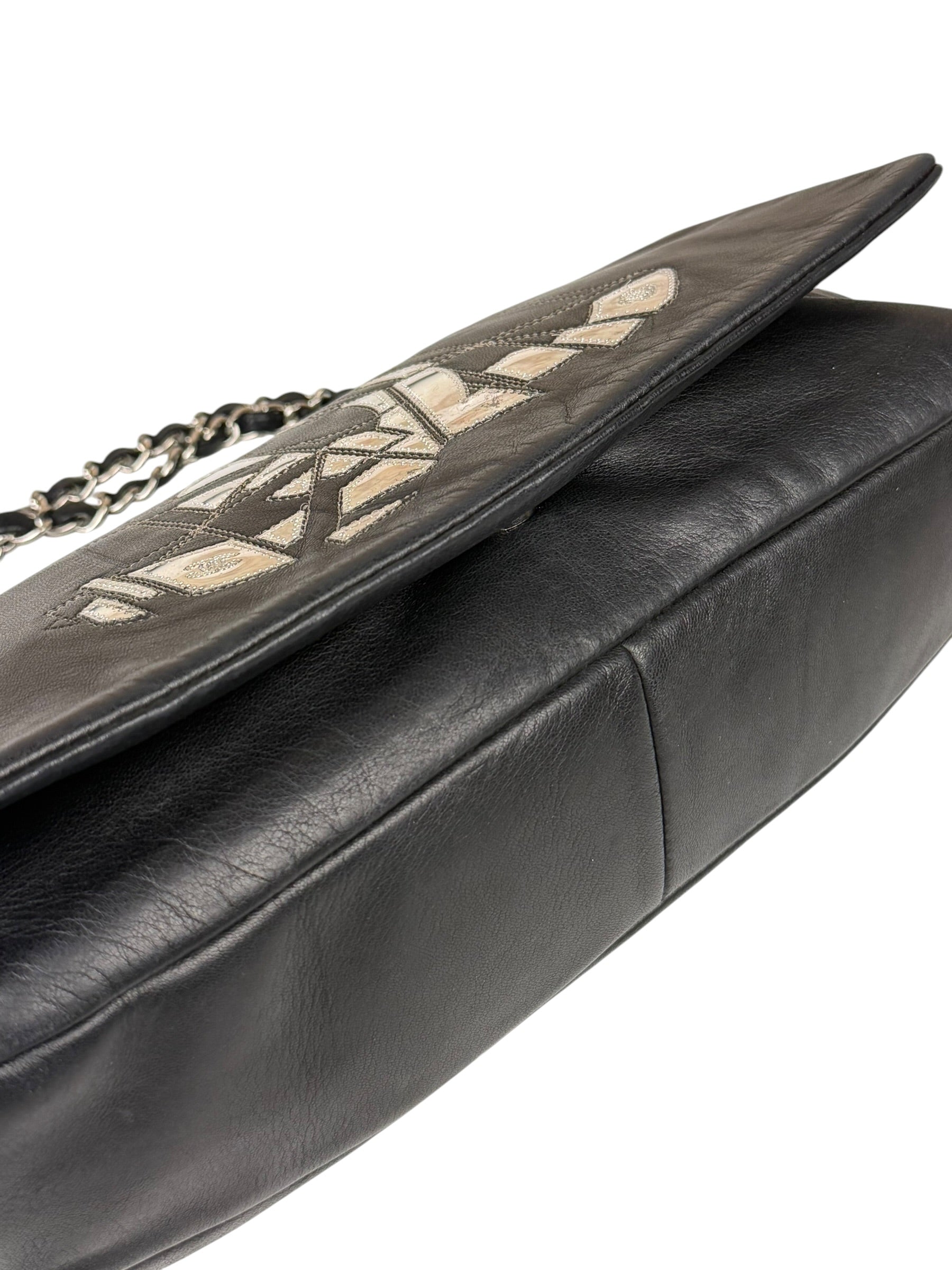 Chanel Black Leather CC Mirrored Mosaic Flap Bag 2008