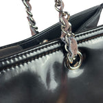Chanel Black Patent Leather Quilted Lipstick Tote 2011