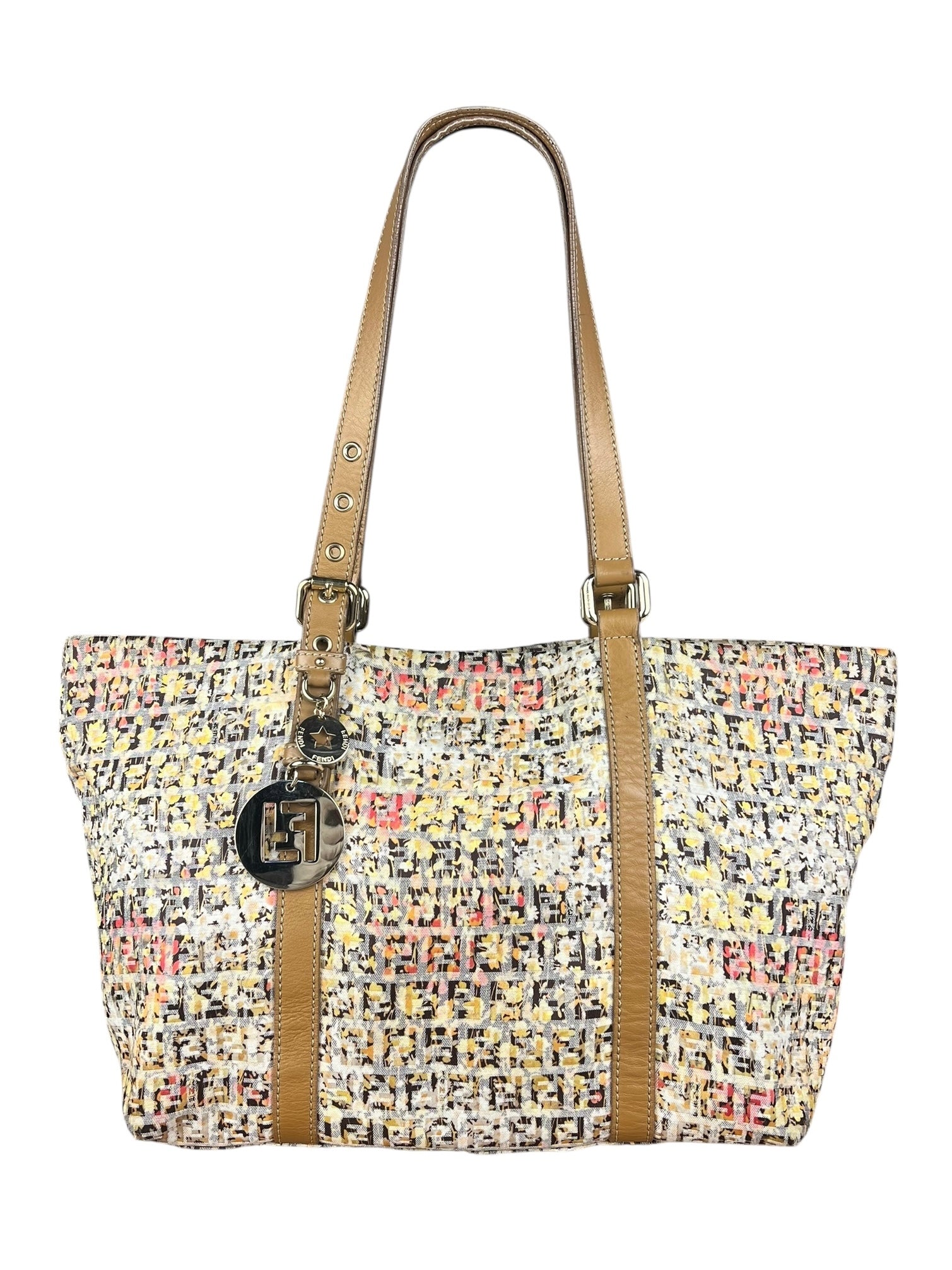 Fendi FF Floral Zucchino Shoulder Tote
