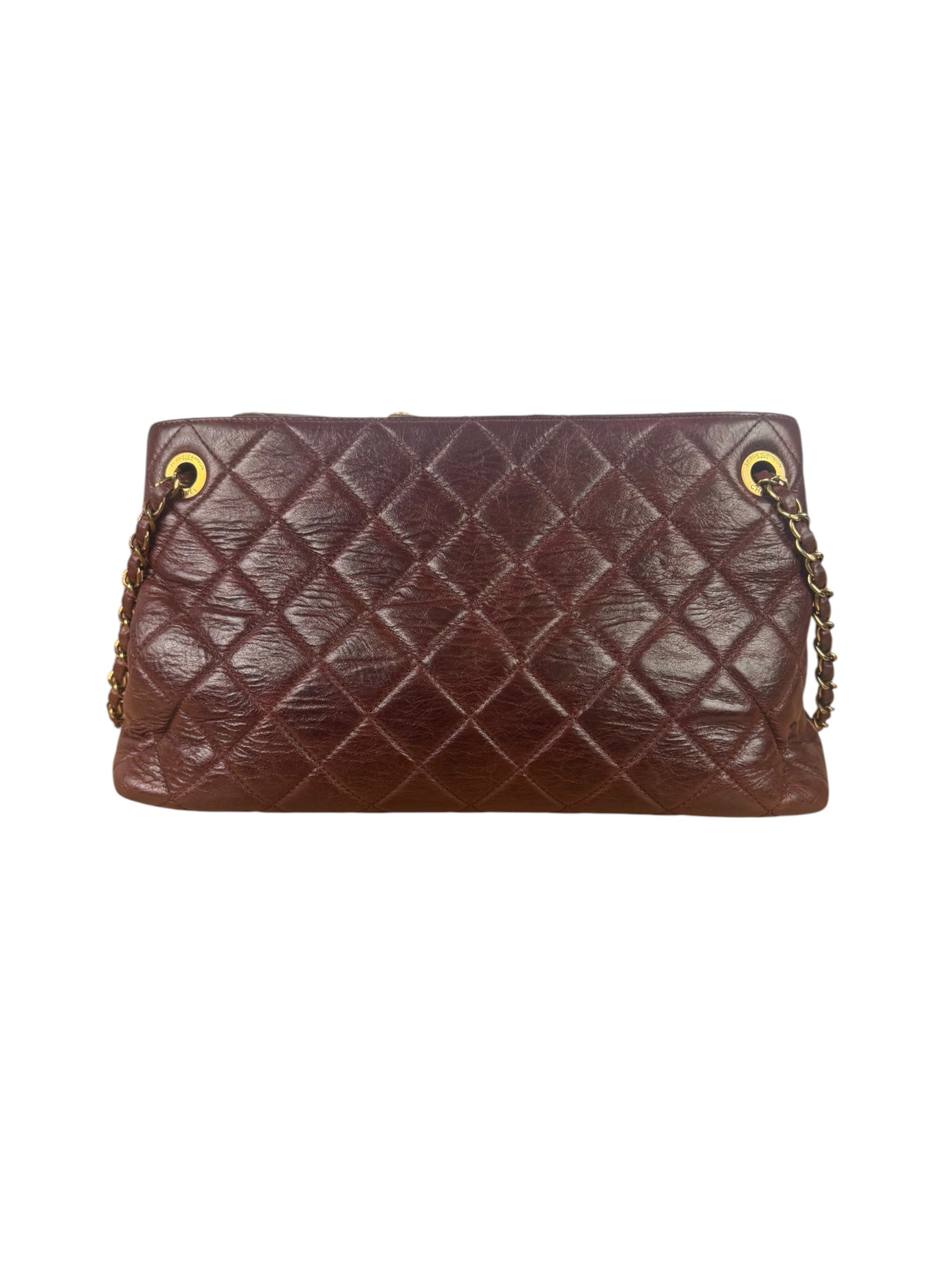 Chanel Burgundy Quilted Leather Portopello Bowler Bag 2014