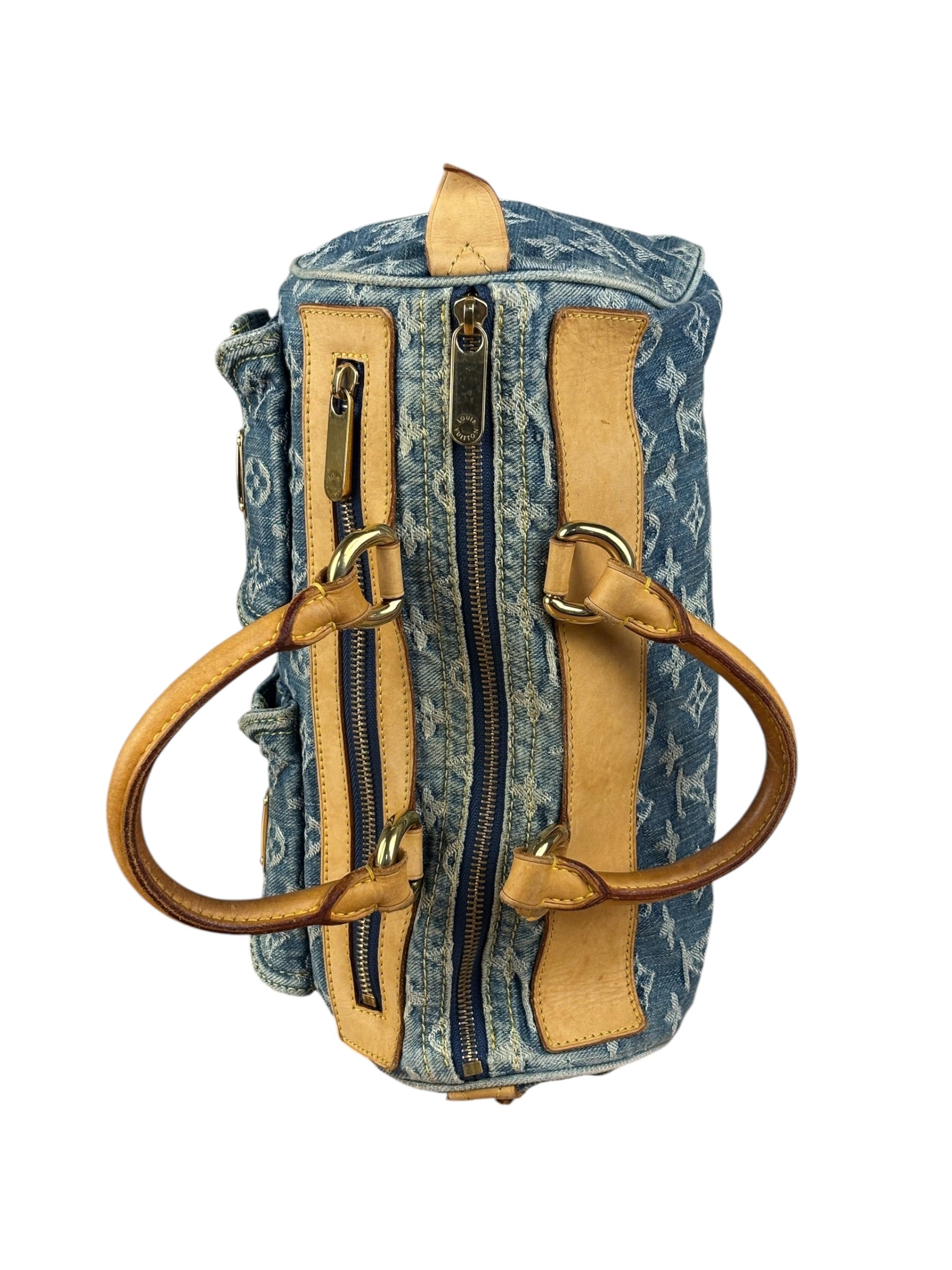 Louis Vuitton Vintage Denim Leather Trim Monogram Neo Speedy 30
