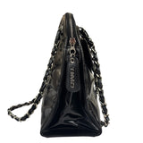 Chanel Vintage Black Patent Leather Envelope Chain Shoulder Bag 1998