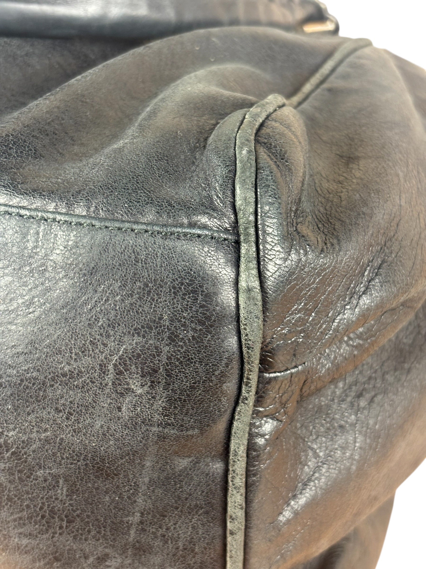 Balenciaga Vintage Black Leather Classic Sunday Tote Bag