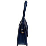 Jacquemus Navy Blue Leather Le Bambino Shoulder Bag