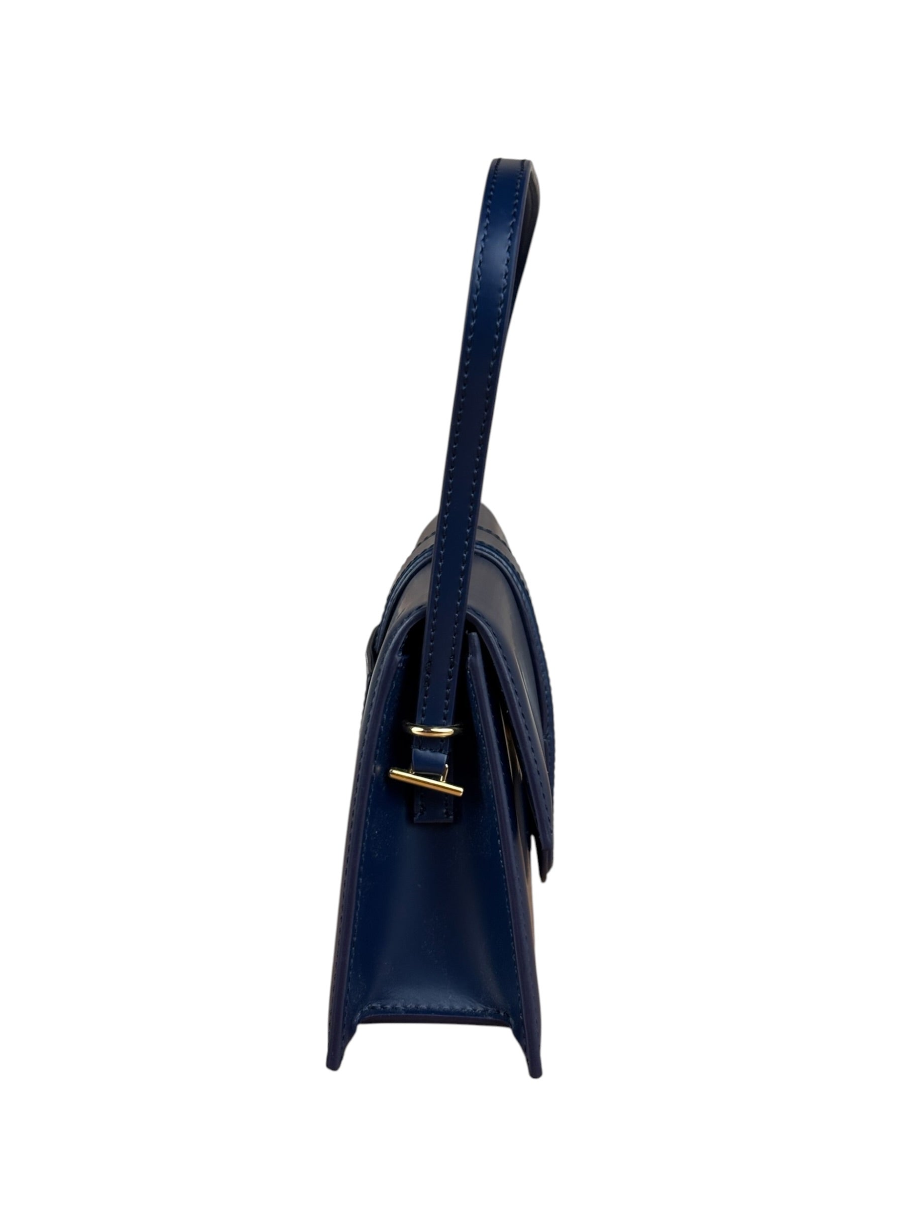 Jacquemus Navy Blue Leather Le Bambino Shoulder Bag