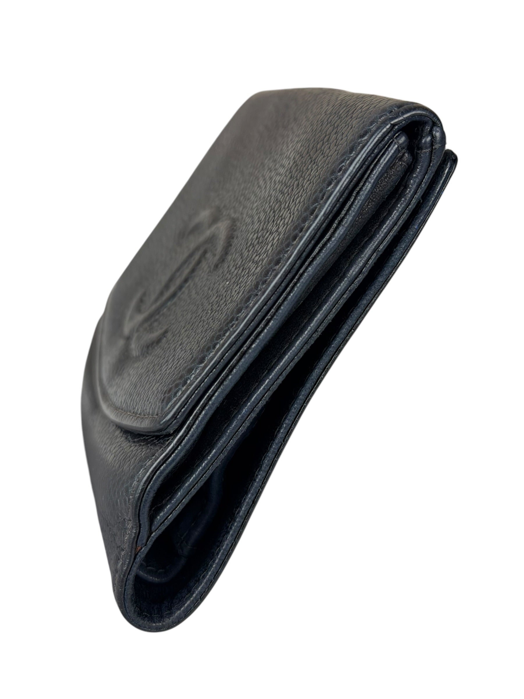 Chanel Navy Blue Leather Caviar Wallet