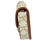 Celine White Leather Macadam Nano Triomphe Besace Shoulder Bag