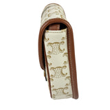 Celine White Leather Macadam Nano Triomphe Besace Shoulder Bag