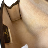 Gucci Brown Leather GG Supreme Web Stripe Clutch