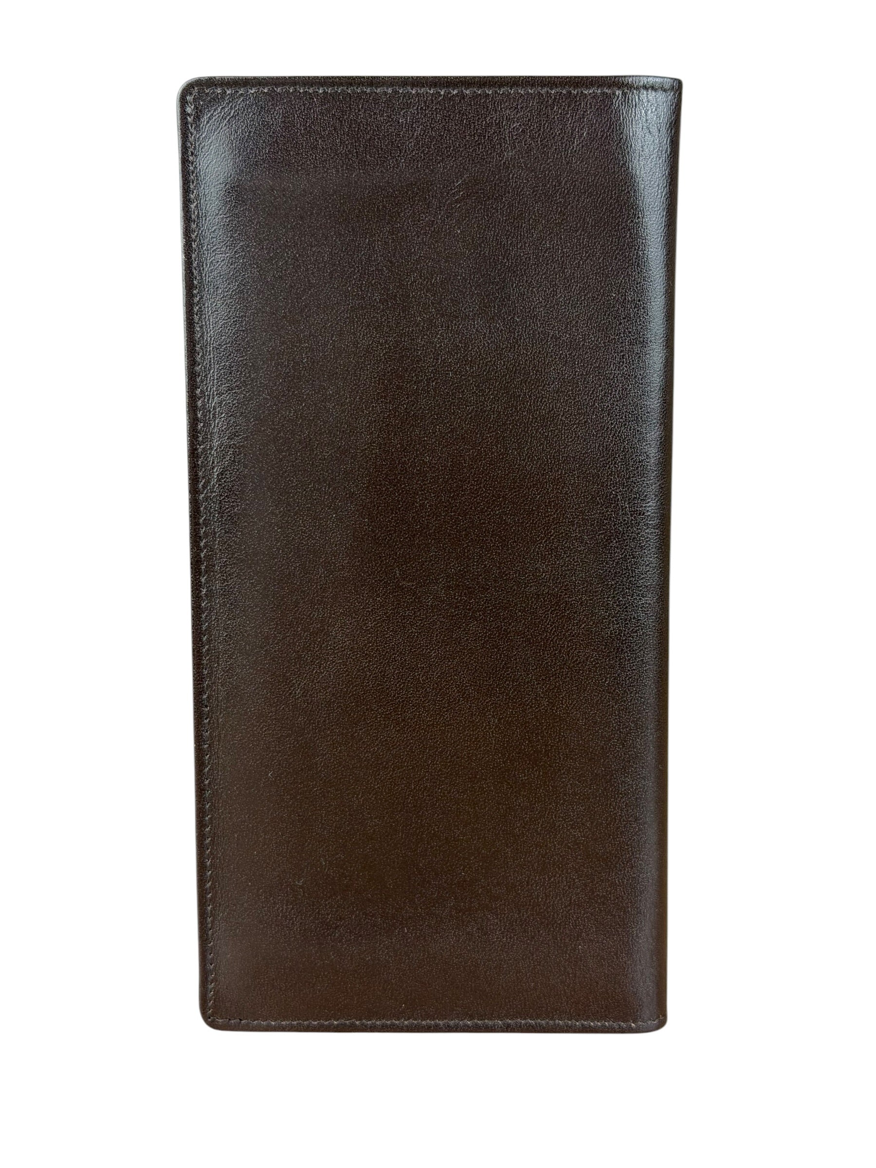 Christian Dior Brown Leather Bifold Checkbook Wallet