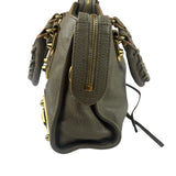 Balenciaga Gris Taupe Leather Mini Metallic Edge City Two-Way Bag