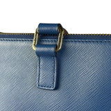 Prada Blue Saffiano Leather 2Way Briefcase Bag